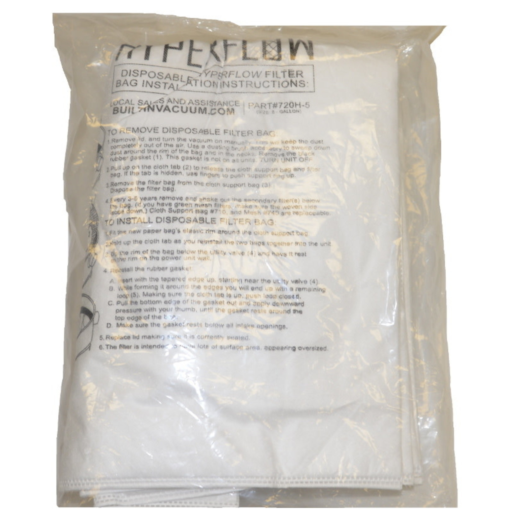 Modern Day Modern Day & Silent Master 8 & 12 Gallon Elastic Top Central Vacuum Cloth Bag - 5pk