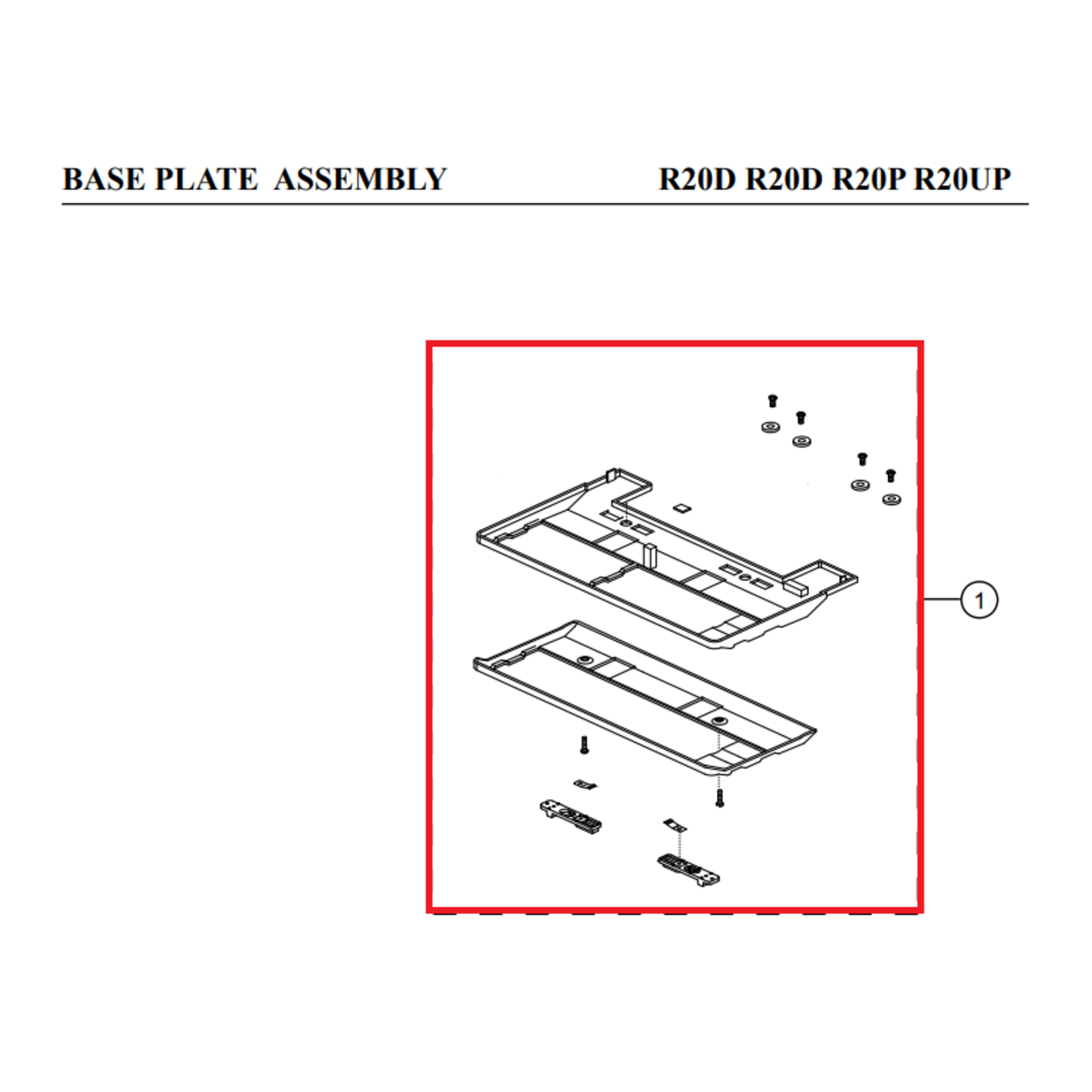 Riccar Riccar Baseplate Assembly (R20D, R20P, R20UP)