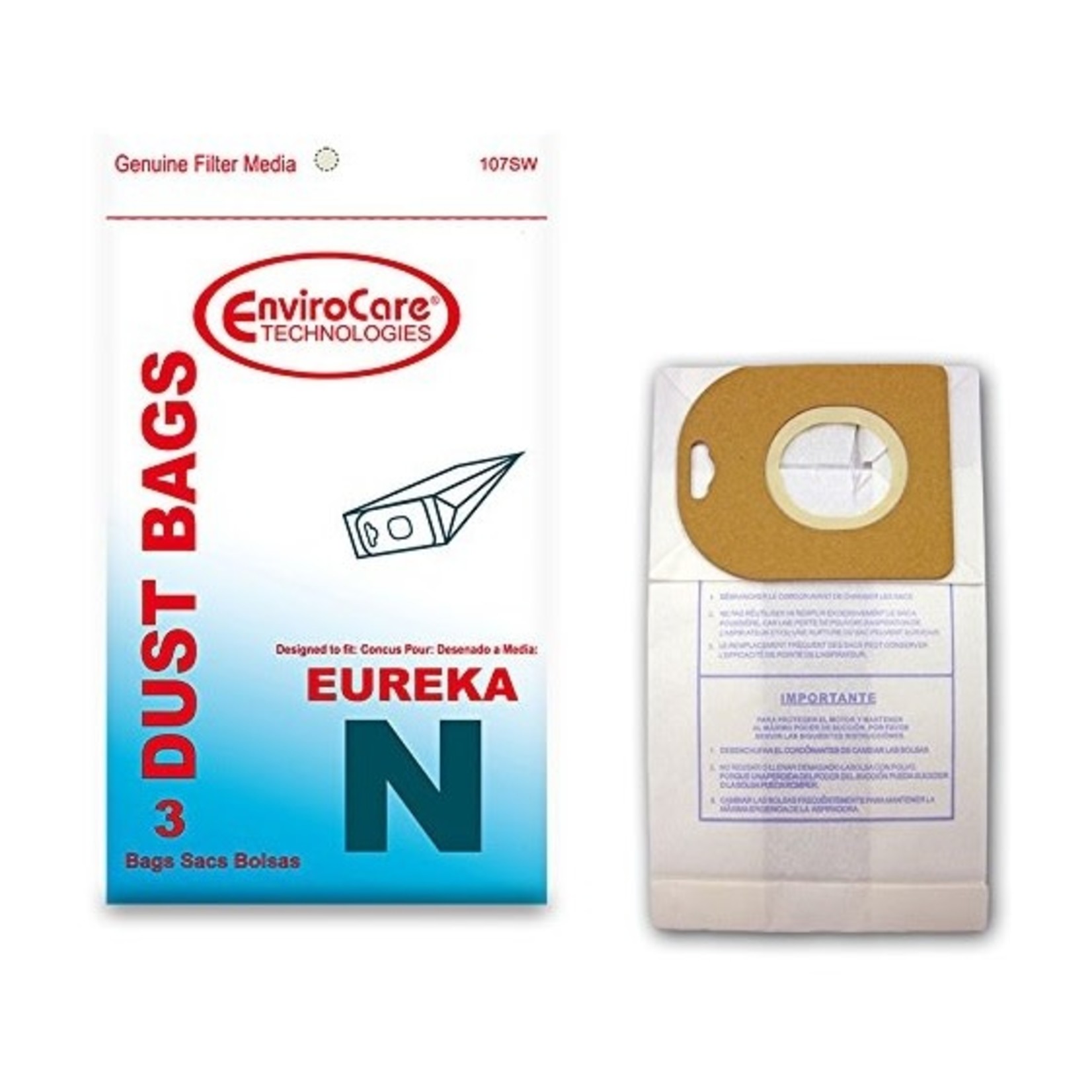 EnviroCare Eureka Style "N" Vacuum Bags - 3pk