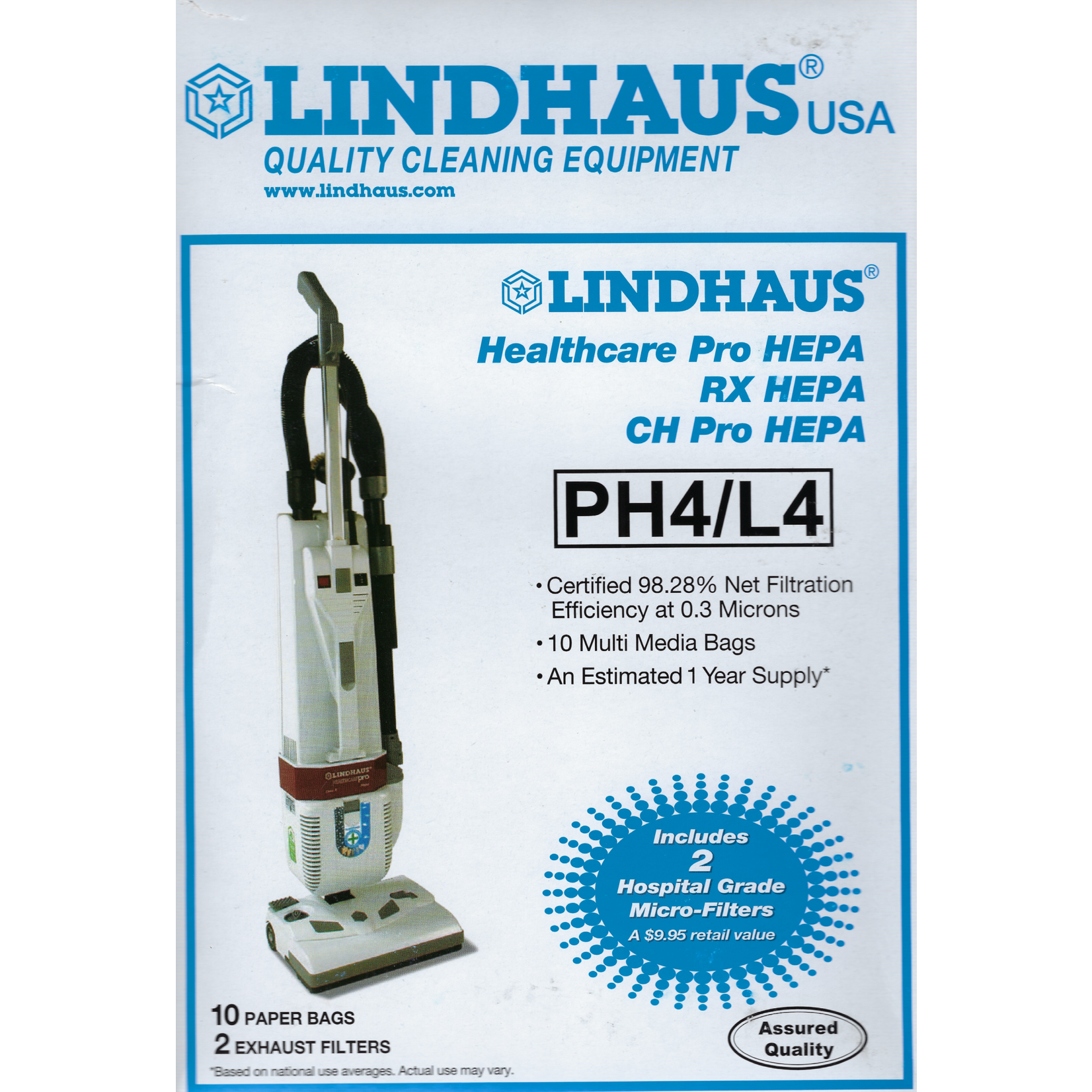 Lindhaus Lindhaus "PH4" Paper Bag (10pk & 2 Filters)