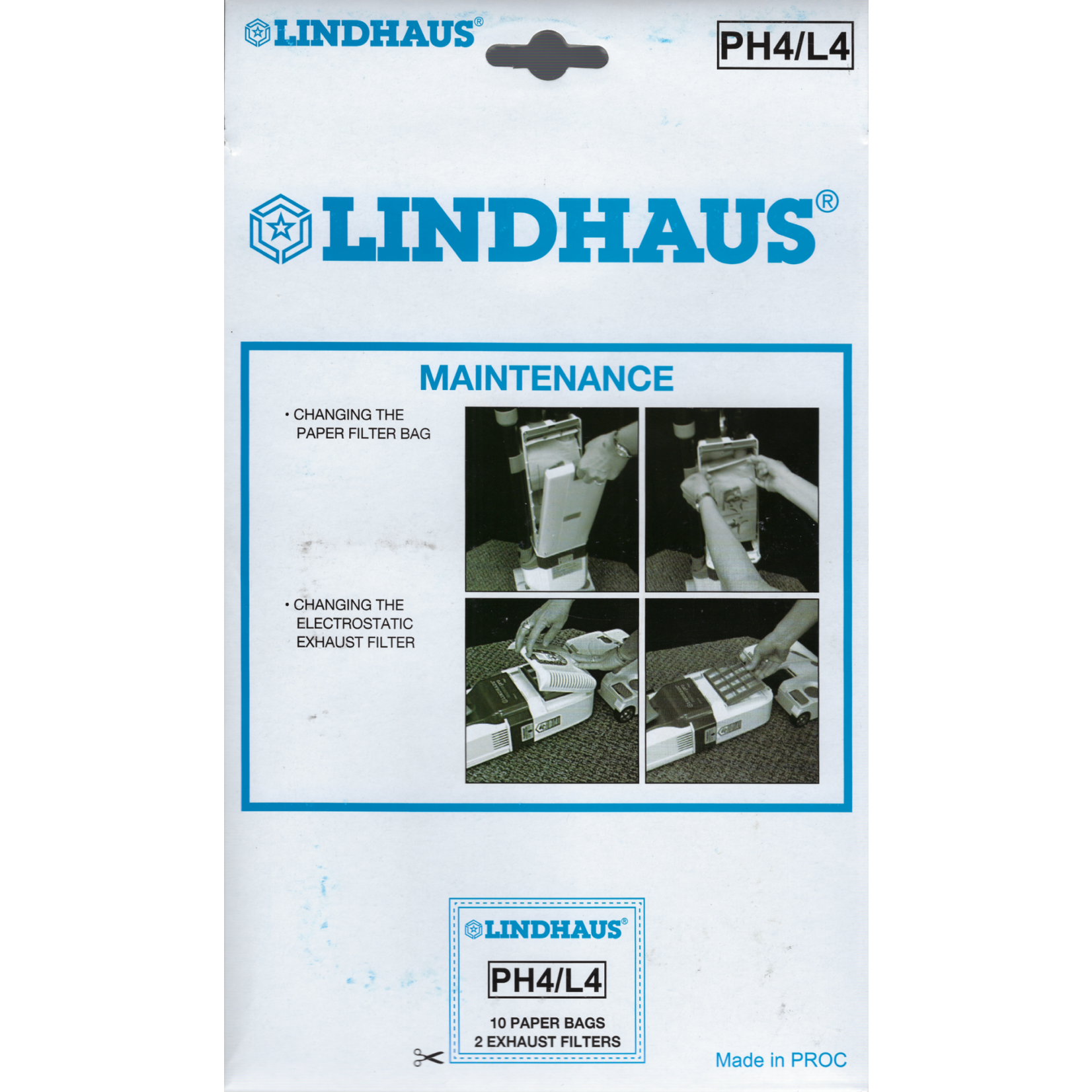 Lindhaus Lindhaus PH4 Paper Vacuum Bags - 10 Bags + 2 Filters