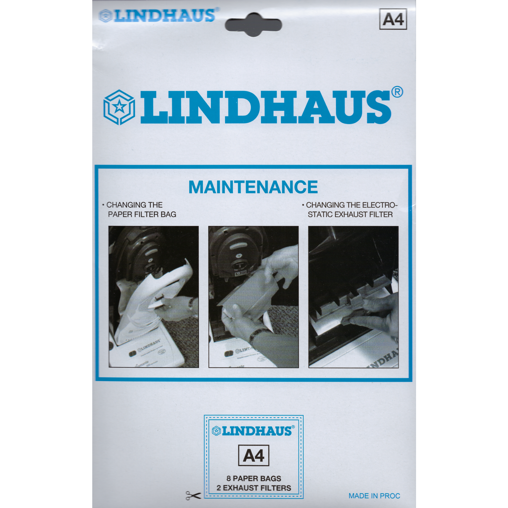 Lindhaus Lindhaus "A4" Paper Bag (8 Pack & 2 Filters)