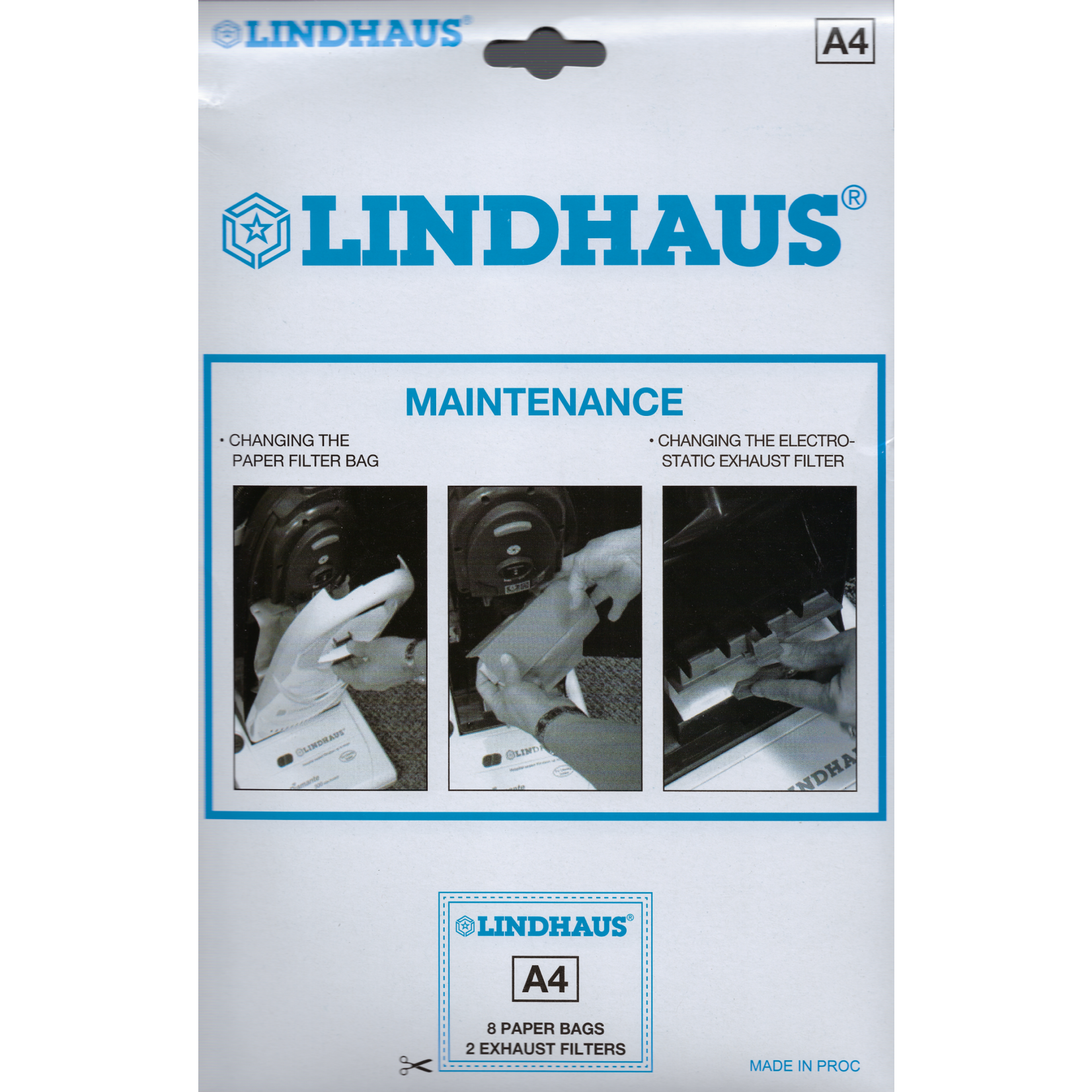Lindhaus Lindhaus "A4" Paper Bag (8pk & 2 Filters)