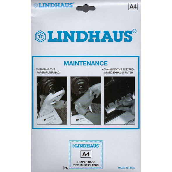 Lindhaus Lindhaus "A4" Paper Bag (8 Pack & 2 Filters)