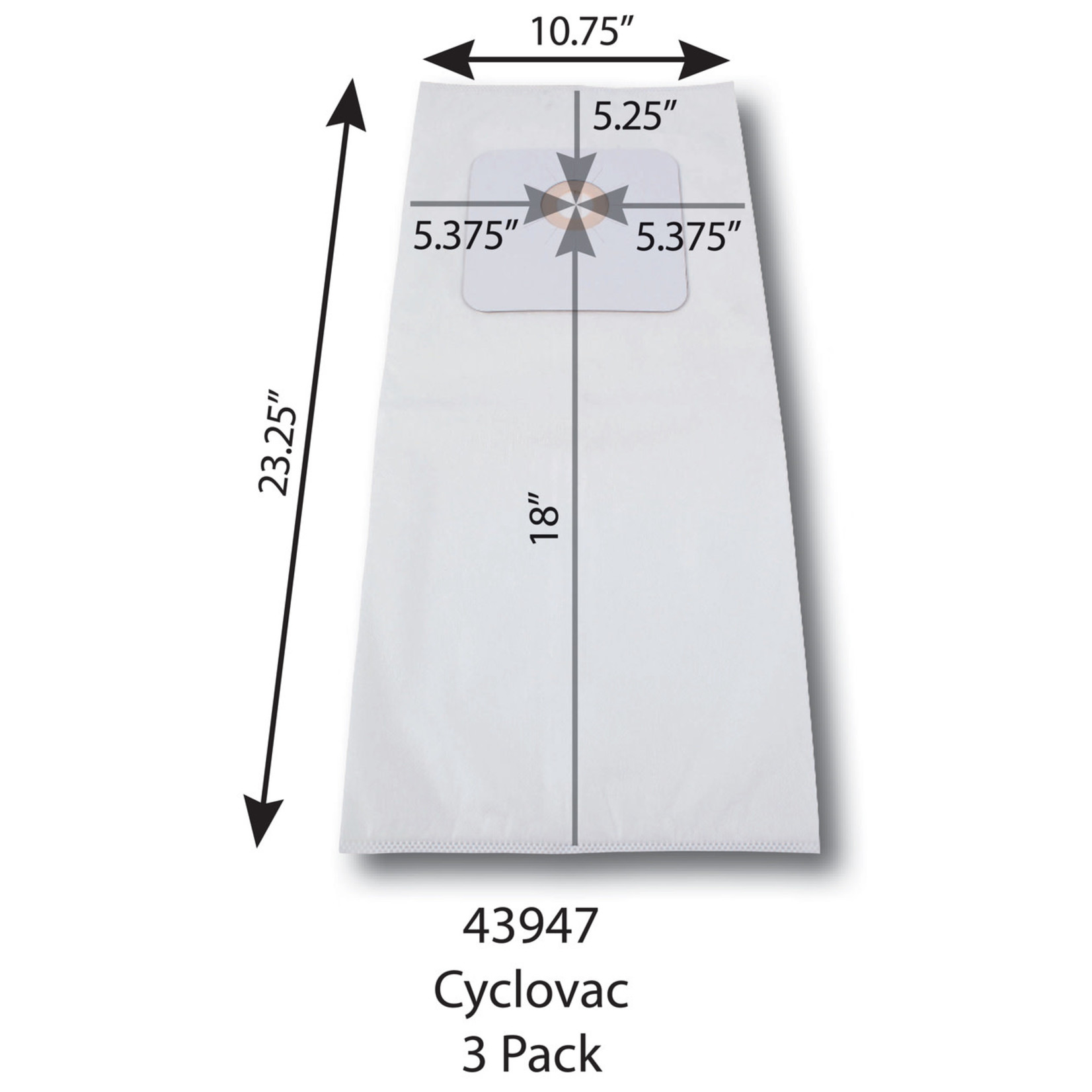Vacumaid Central Vacuum Disposable Cloth Bags for Cyclovac, Nutone & Vacumaid - (3pk)