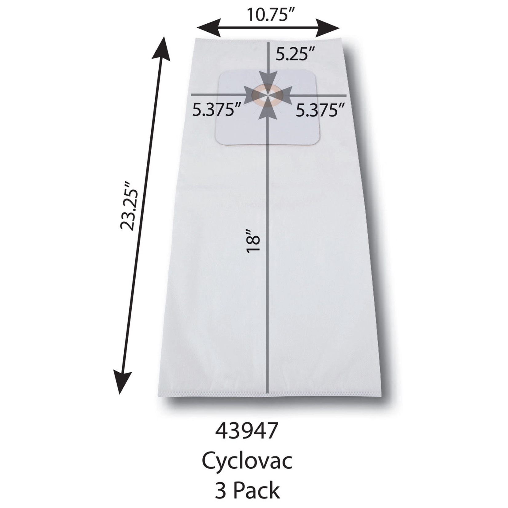 Vacumaid DVC Central Vacuum Cloth Bag for Cyclovac, Nutone & Vacumaid - (3pk)