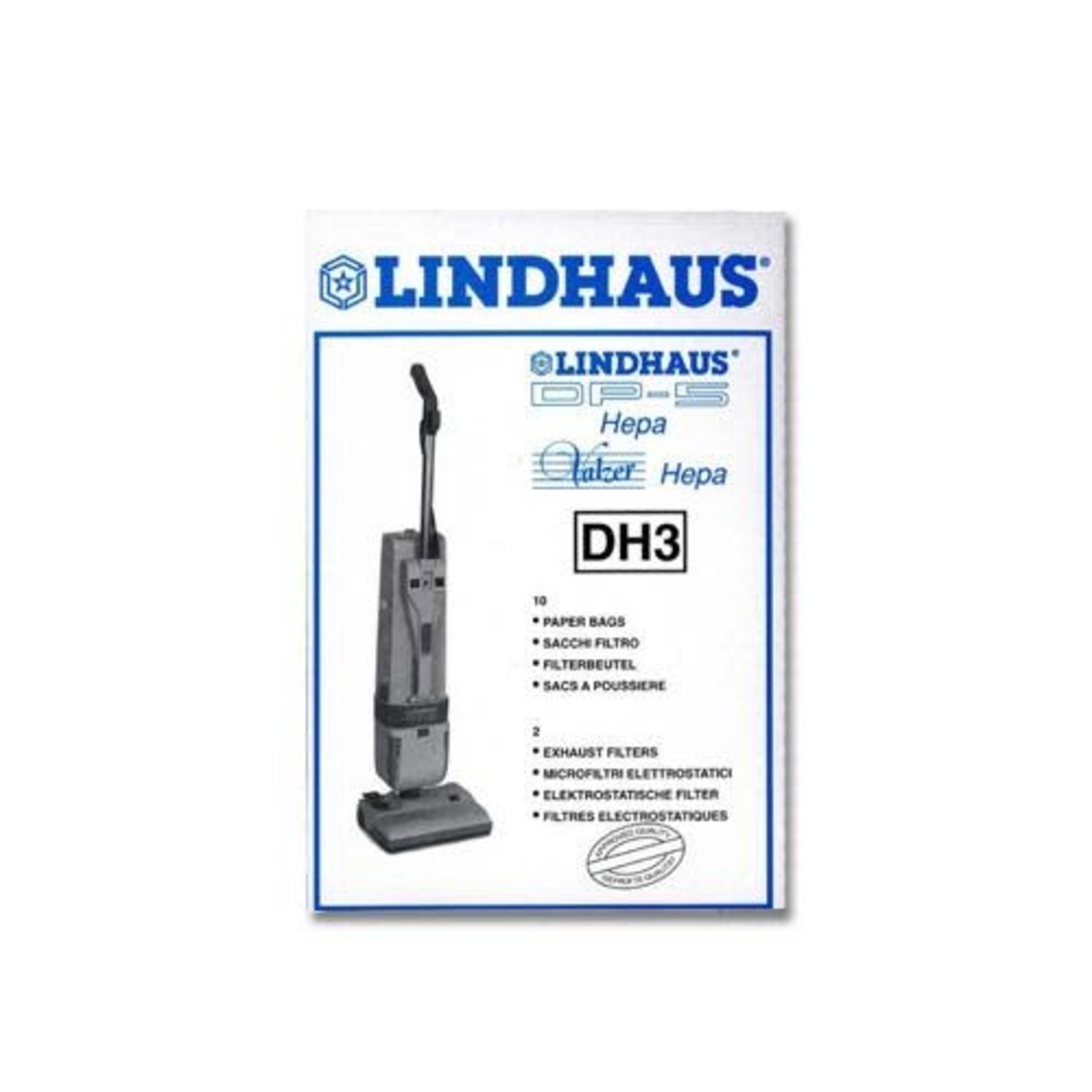 Lindhaus Lindhaus "DH3" Valzer Vacuum Bag (10pk & 2 Filters)