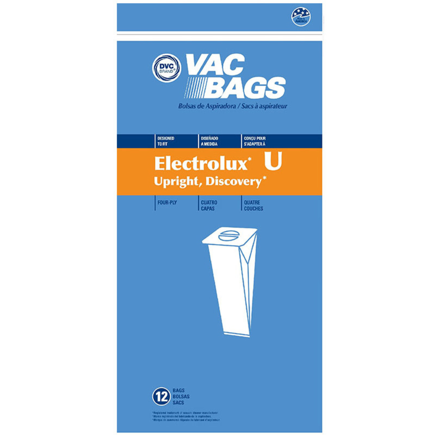 DVC Electrolux Style "U" Upright Paper Bags (12pk)