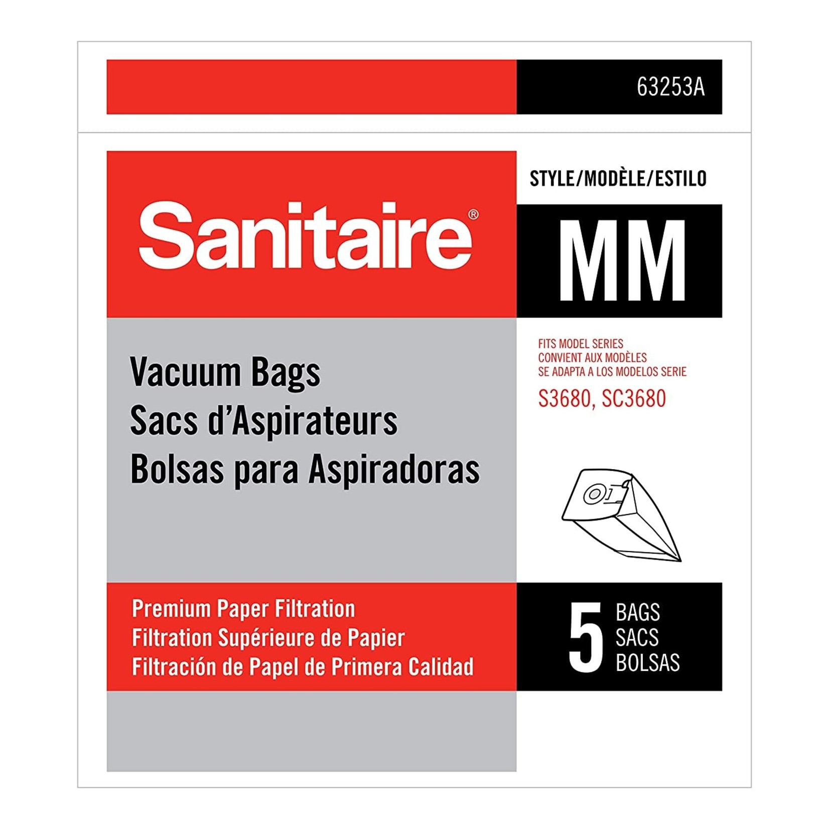 Sanitaire Sanitaire Allergen Style "MM" Bag (5pk)