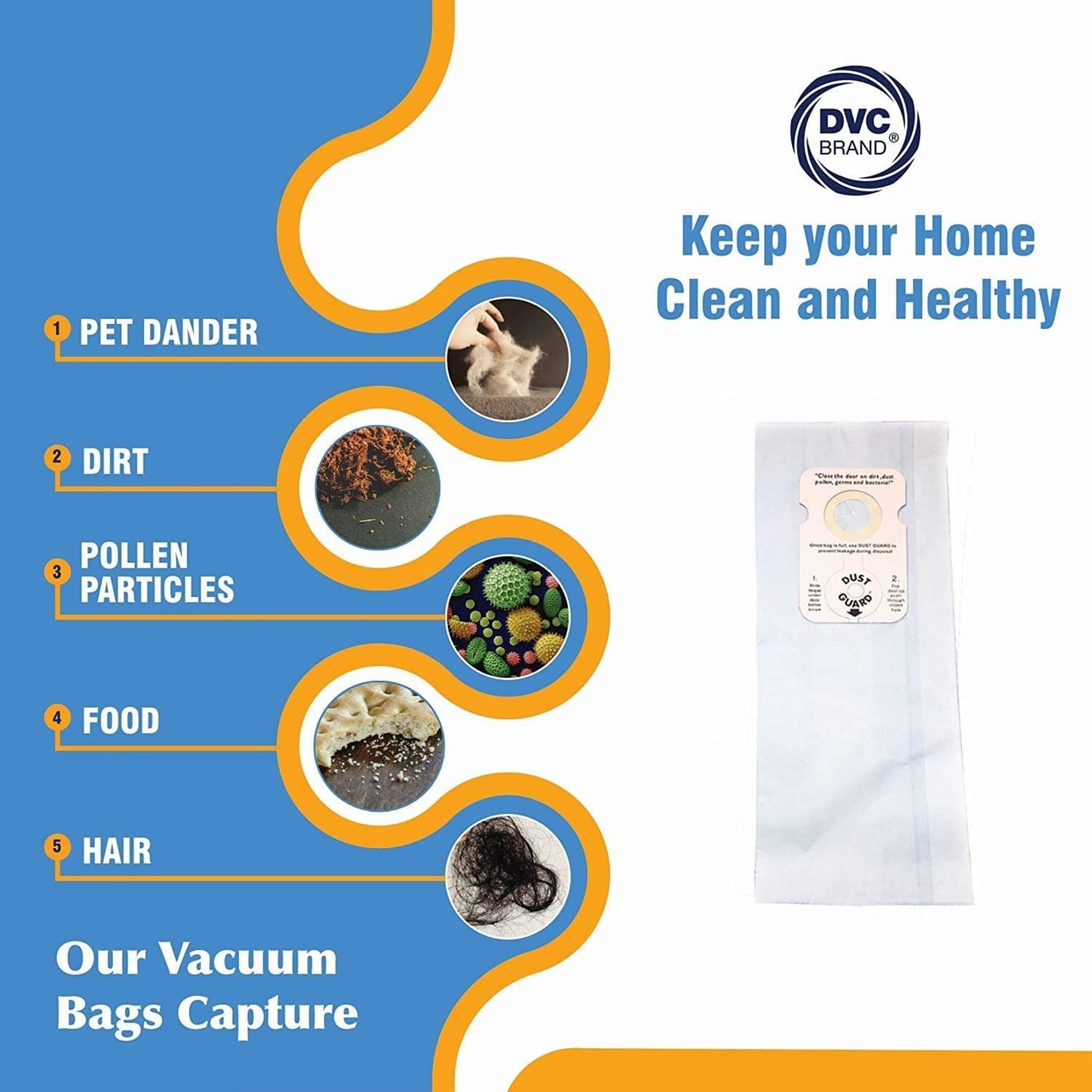 Riccar Riccar Replacement 7000, 8000 Type B Paper Vacuum Bags - 6-Pack