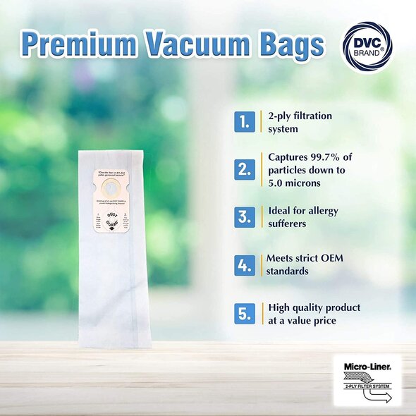 Riccar Riccar Replacement 7000, 8000 Type B Paper Vacuum Bags - 6-Pack