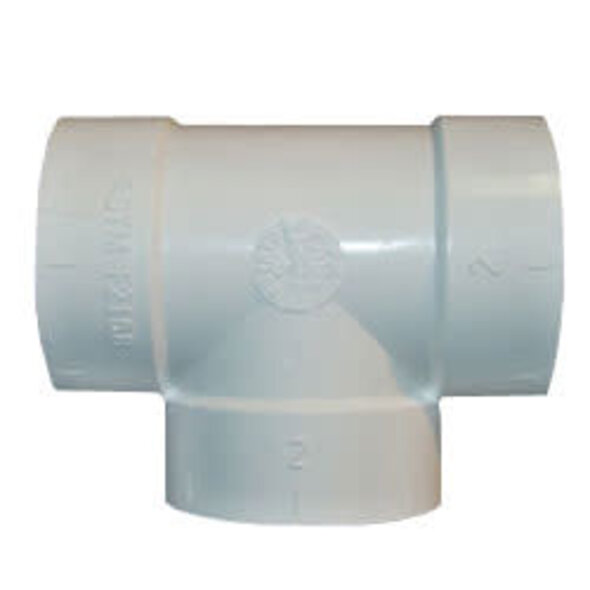 Plastiflex Central Vacuum Short Tight Straight "T" Fitting