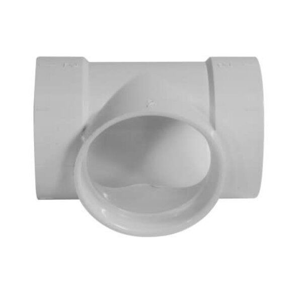 Plastiflex Central Vacuum Short Tight Straight "T" Fitting