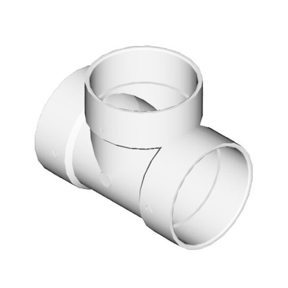Plastiflex Central Vacuum Short Tight Straight "T" Fitting
