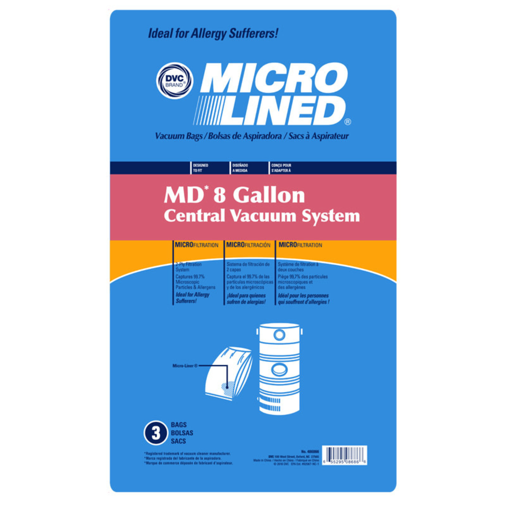 Modern Day Modern Day & Silent Master 8 & 12 Gallon Elastic Top Central Vacuum Paper Bag - 3pk