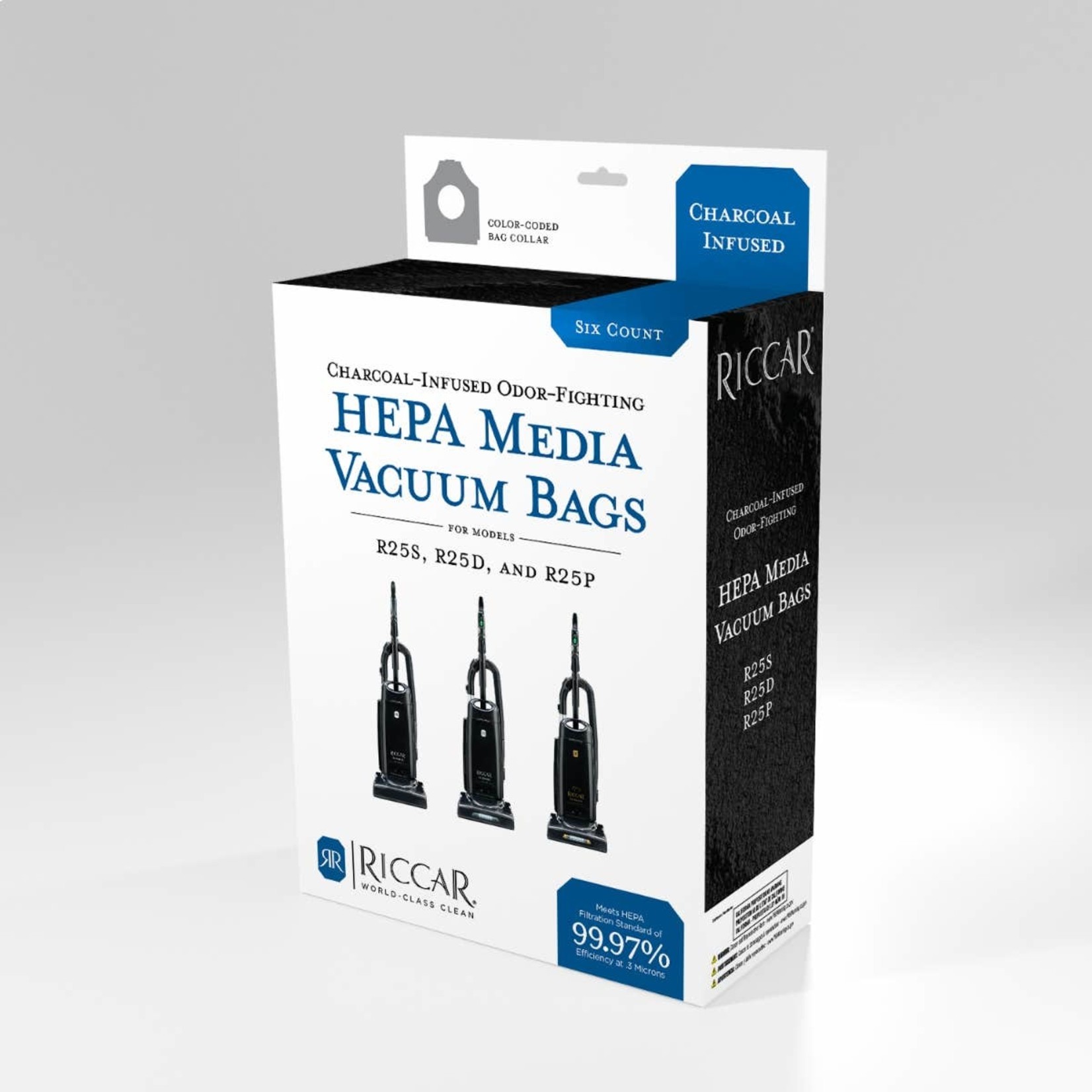 Riccar Riccar Charcoal-Lined HEPA Media Bags For R25 Series - 6Pk