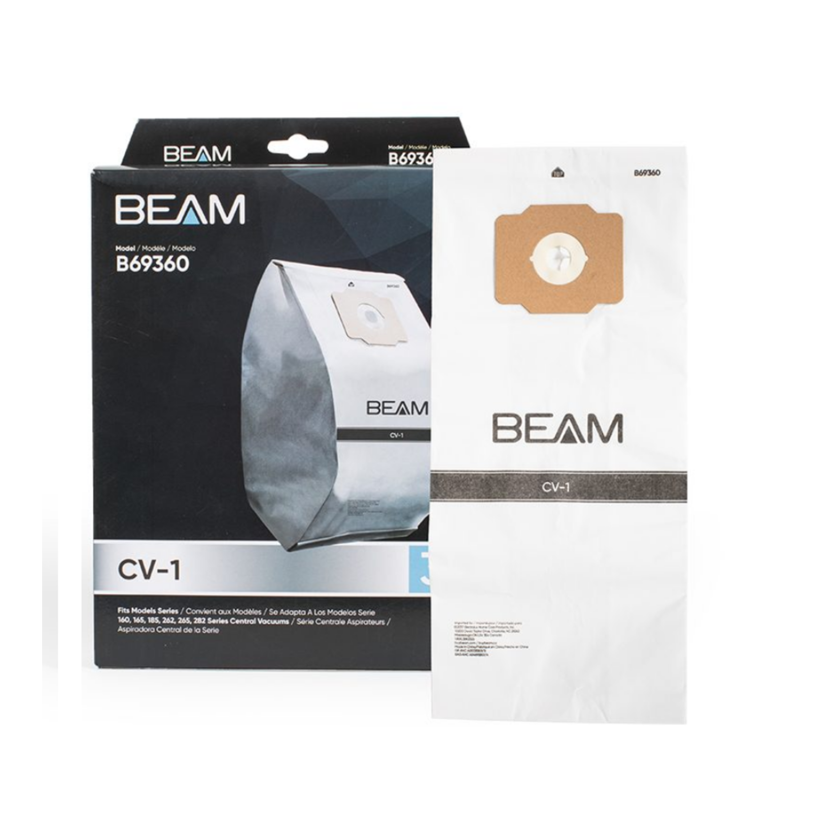 BEAM Beam & Electrolux CV-1 Paper Central Vac Vacuum Bags - 3-Pack