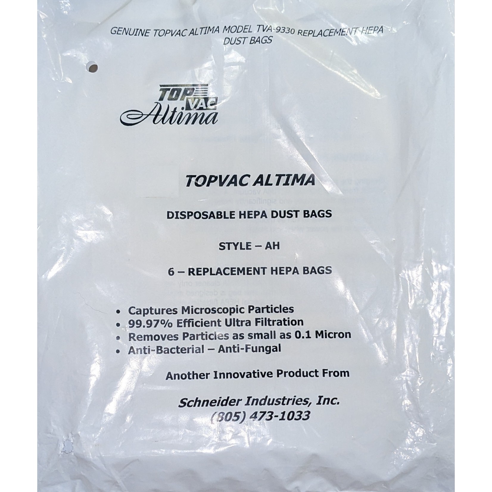 TopVac Altima Style AH Cloth HEPA Bag (6pk)