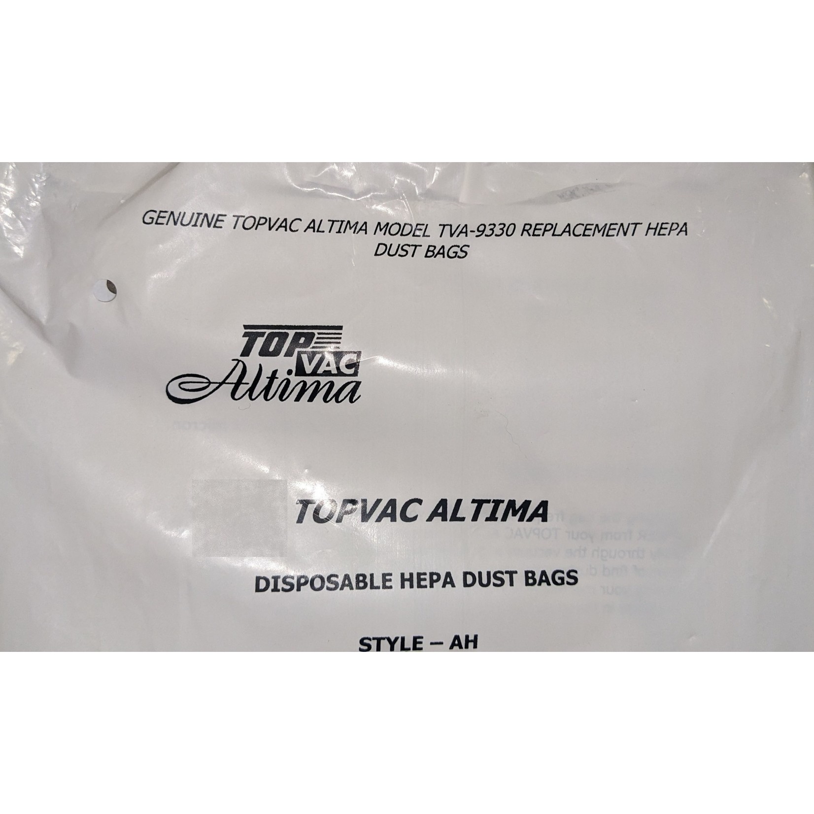 TopVac Altima Style AH Cloth HEPA Vacuum Bags - 6-Pack