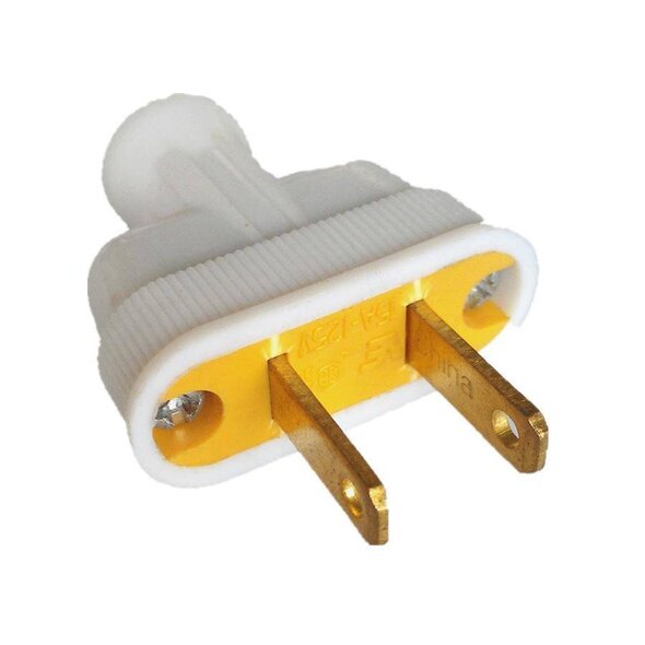 Swiss Boy 2 Wire Male Plug - White
