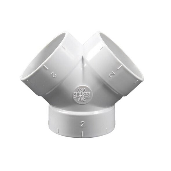 Canplas Central Vacuum 45 Degree 3-Way Double Y