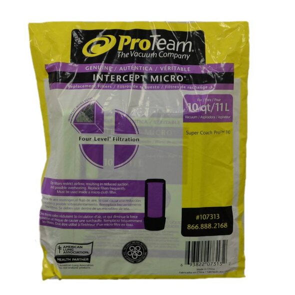 ProTeam Pro Team Interceptor 10 Qt Triangle Collar Vacuum Bags