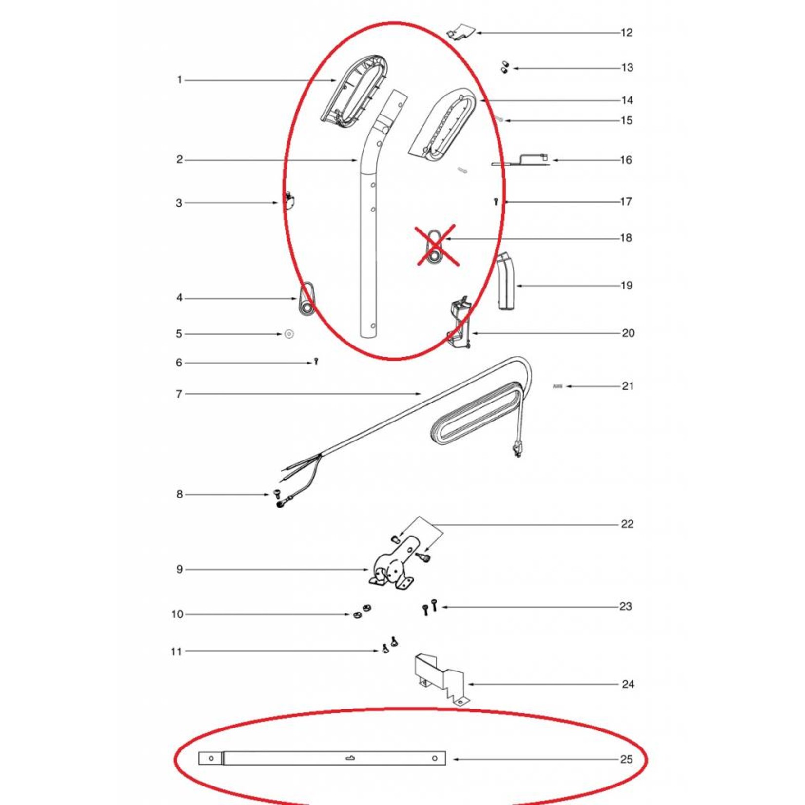 Sanitaire Sanitaire Upright Handle & Grip Assembly