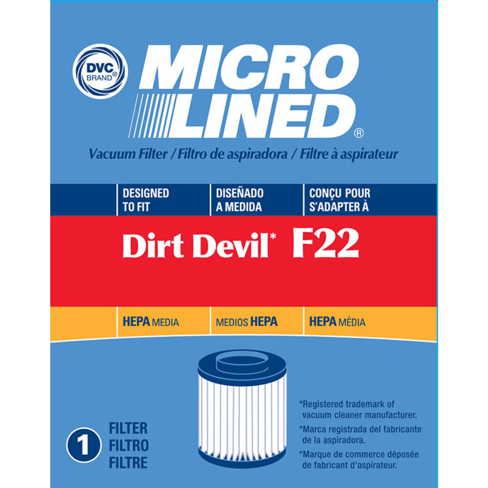 DVC Royal & Dirt Devil Style "F22" HEPA Filter