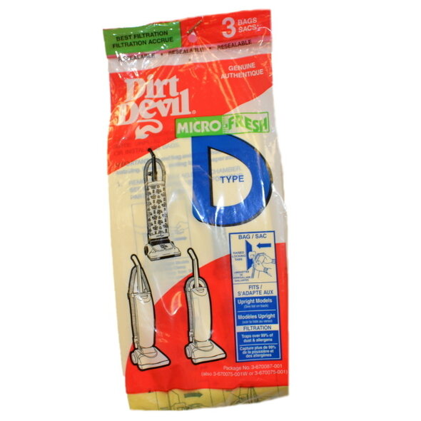 Dirt Devil Royal & Dirt Devil Type D Vacuum Bags - 3-Pack