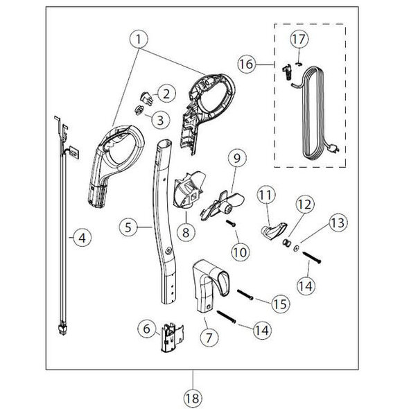 Riccar Riccar R40 Handle Assembly with Cord