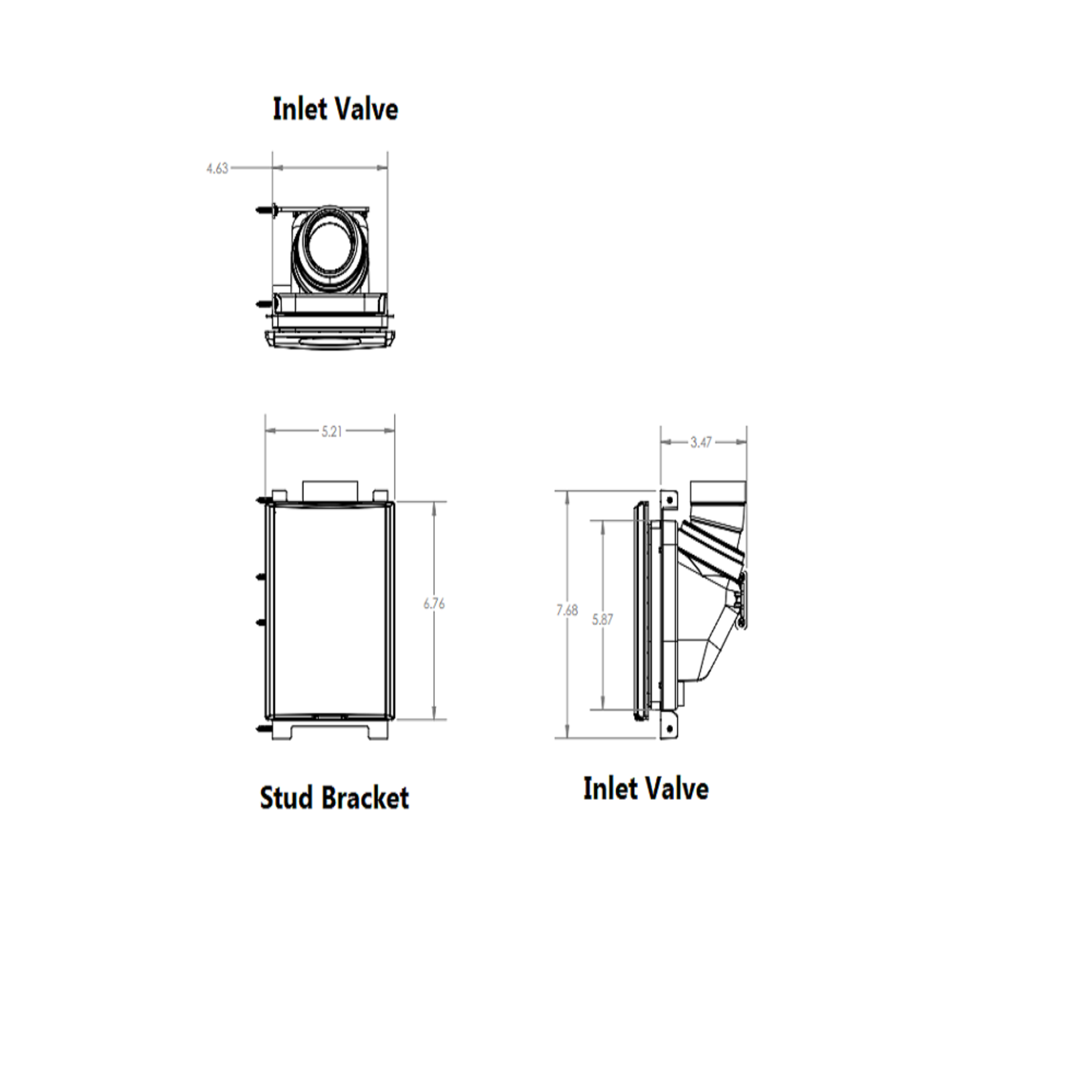 Hide A Hose Central Vacuum Hide-A-Hose  Rough-In Stud Bracket - for 6000 Series Valve