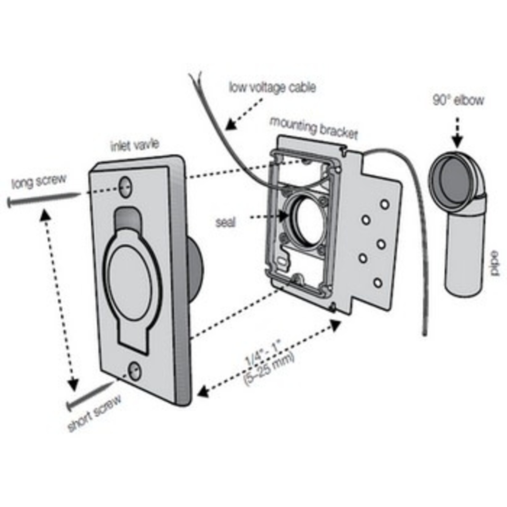 Vaculine Vaculine Central Vacuum Low Voltage Stud Bracket Fitting - Single