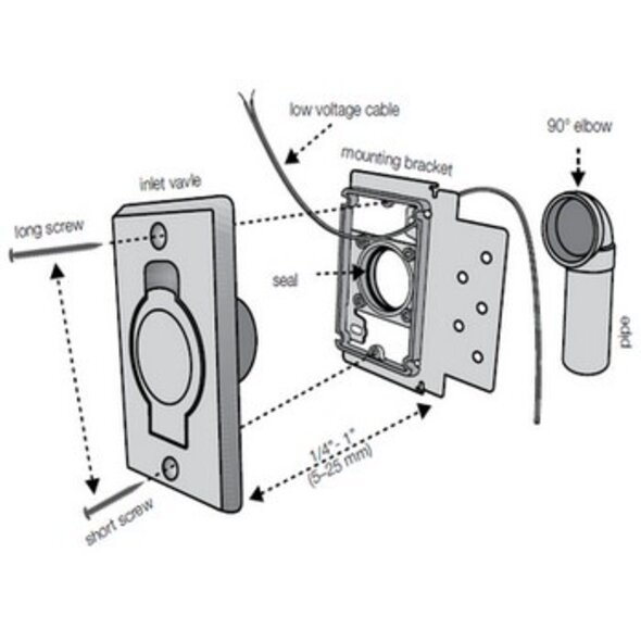 Vaculine Vaculine Central Vacuum Low Voltage Stud Bracket Fitting - Single