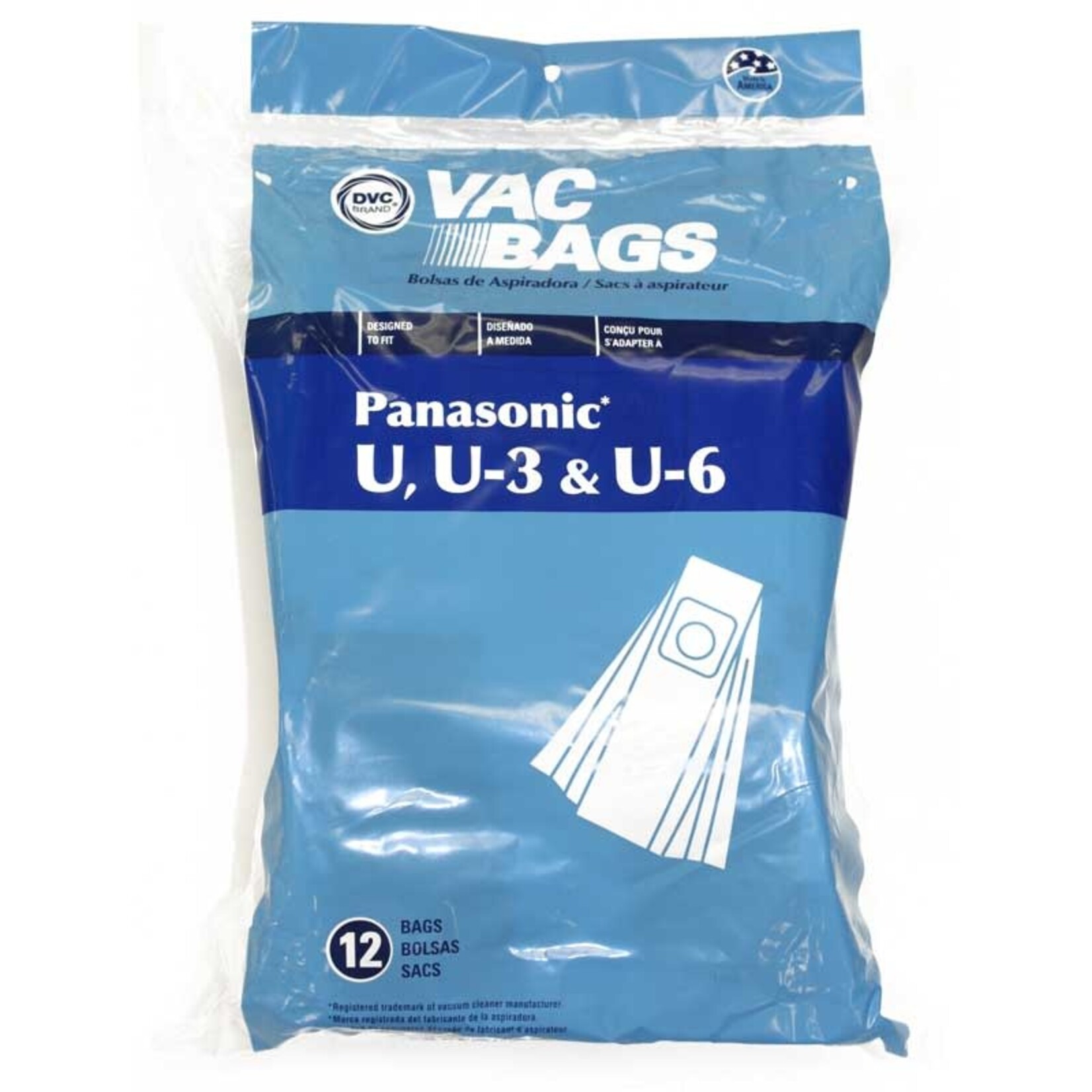 DVC Panasonic Style U, U-3, &U-6 Vacuum Bags - 12pk
