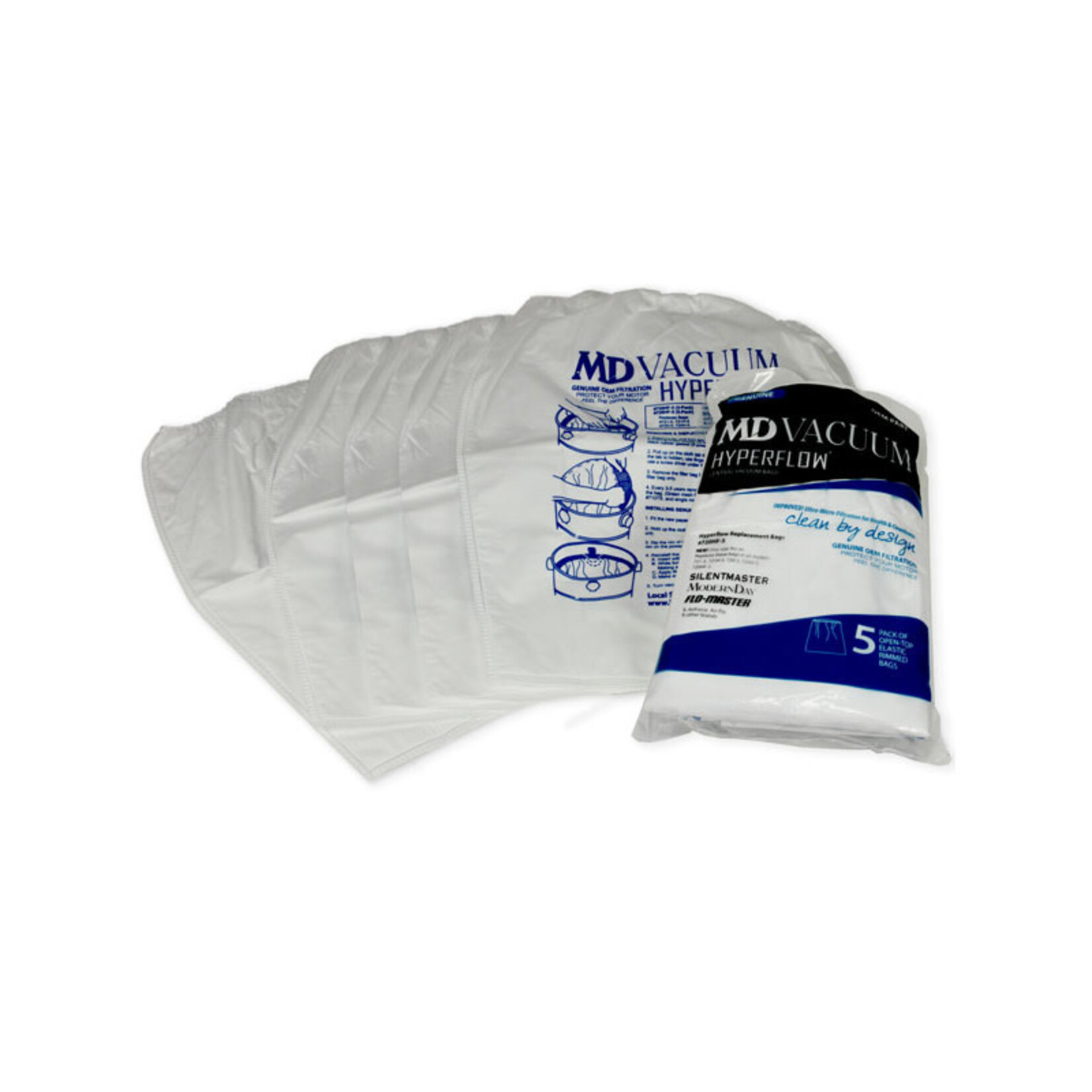 Modern Day Modern Day & Silent Master 8 & 12 Gallon Elastic Top Central Vacuum Cloth Bag - 5pk