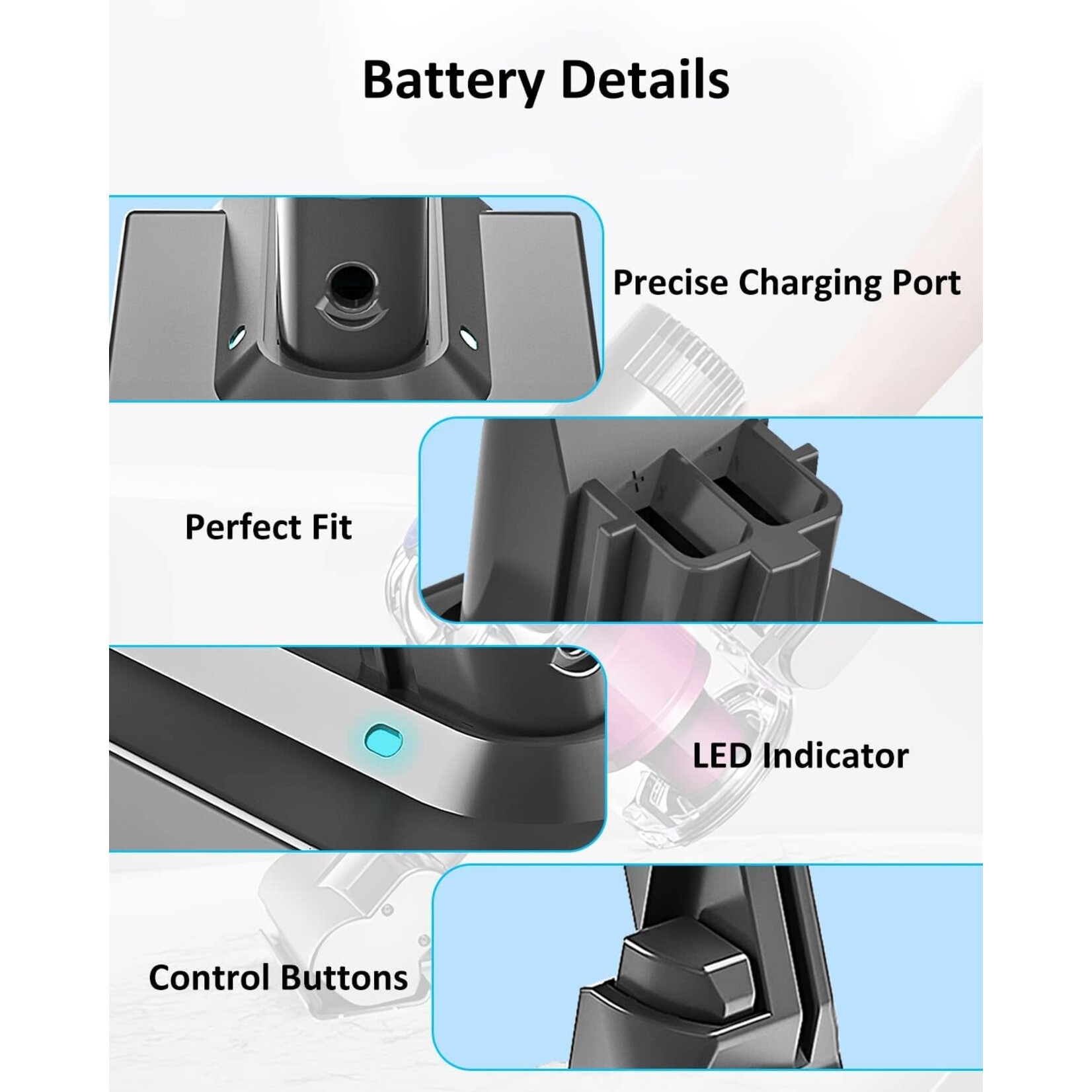 Dyson Dyson Replacement Battery For Dyson V7, SV11 Motorhead Pro and HH11 - 9500mAh
