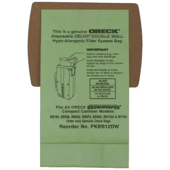 Oreck Oreck Type BB Vacuum Bags - 12 Pack + 1 Filter