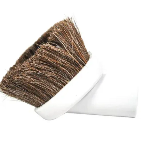 Swiss Boy Central Vacuum Round Horse Hair Dusting Brush for 1.25" Wands - White