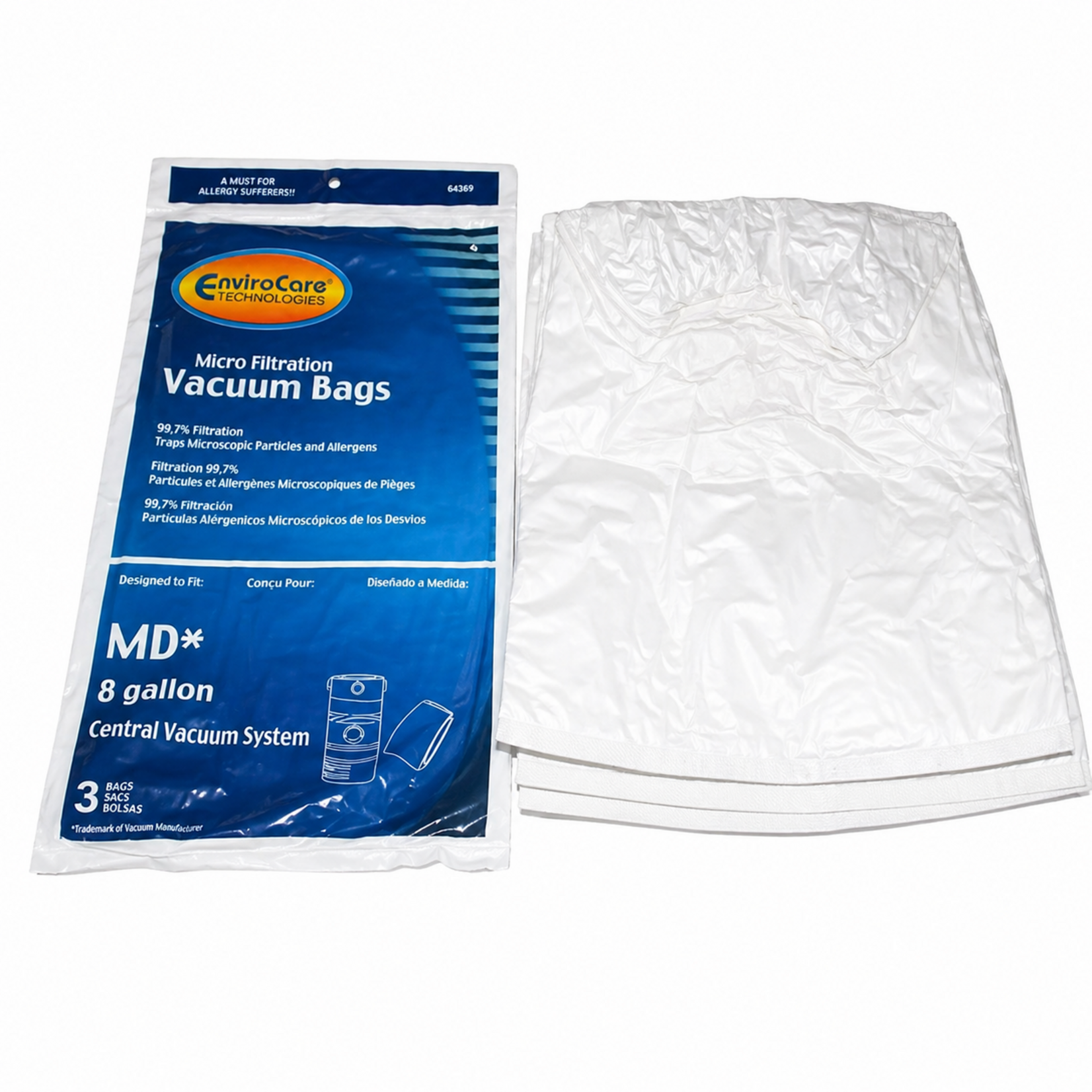 Modern Day Modern Day & Silent Master 8 Gallon Elastic Top Central Vacuum Paper Bags - 3 Pack