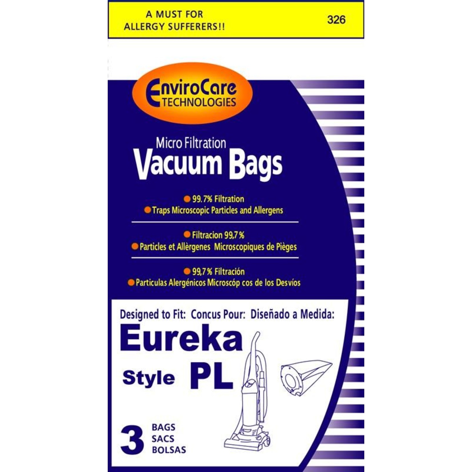 Electrolux EnviroCare Style Eureka "PL" Bag (3pk)
