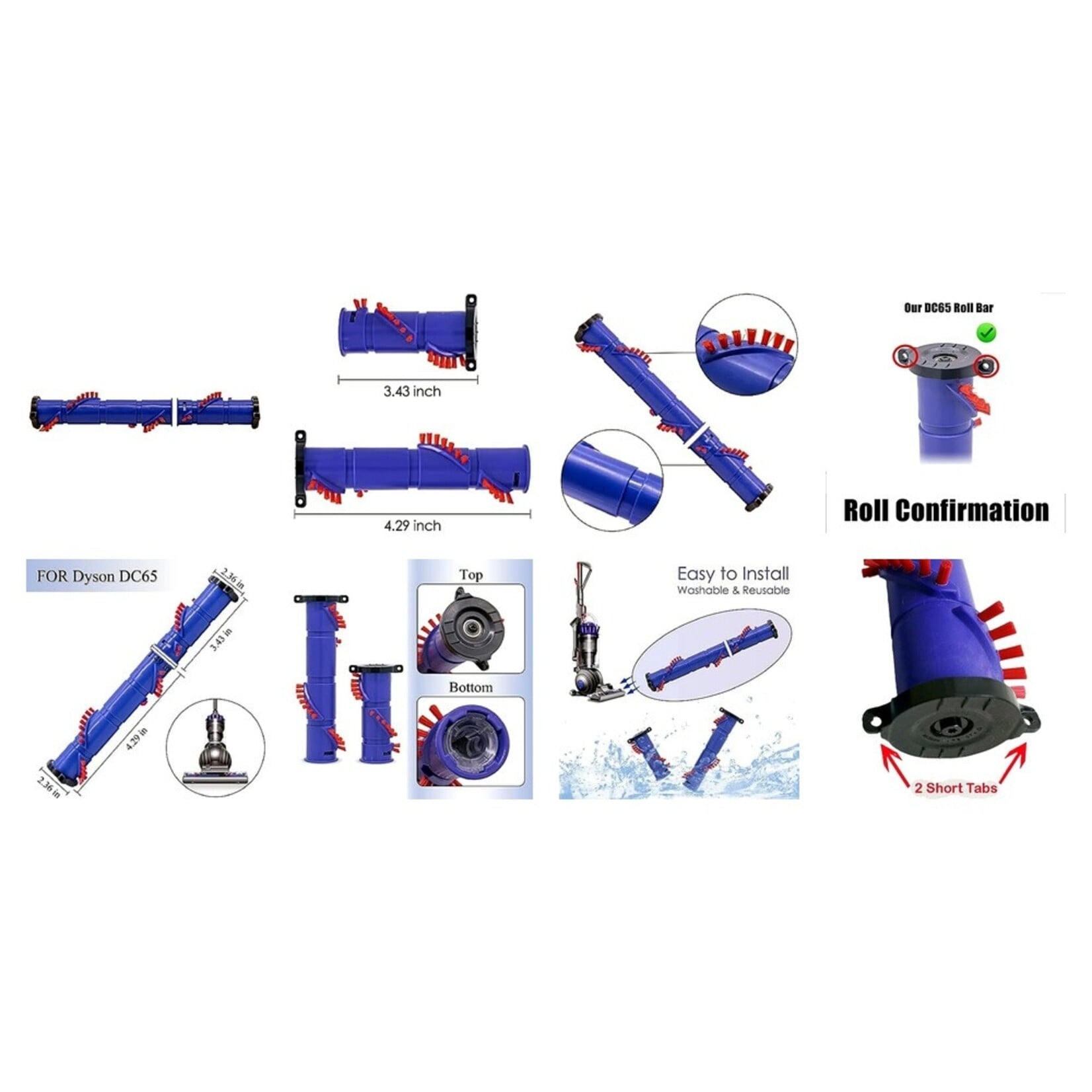 Dyson Dyson 966098-01 Short Tab Brushroll for DC41, DC65, DC66, UP13, UP14