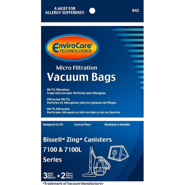 Bissell Bissell 7100 Zing Canister Paper Vacuum Bags - 3 Pack & 2 Filters