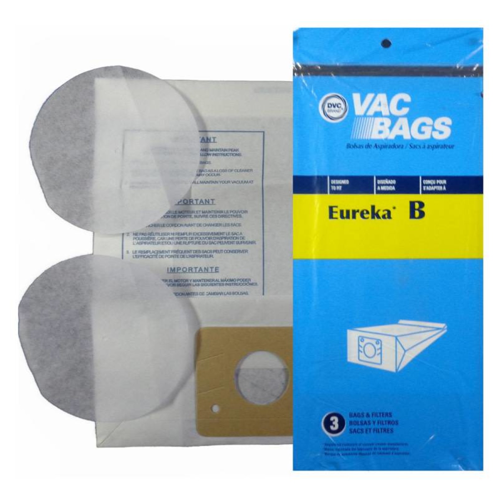 DVC Eureka Style "B, S, & M" Vacuum Bags - 3pk