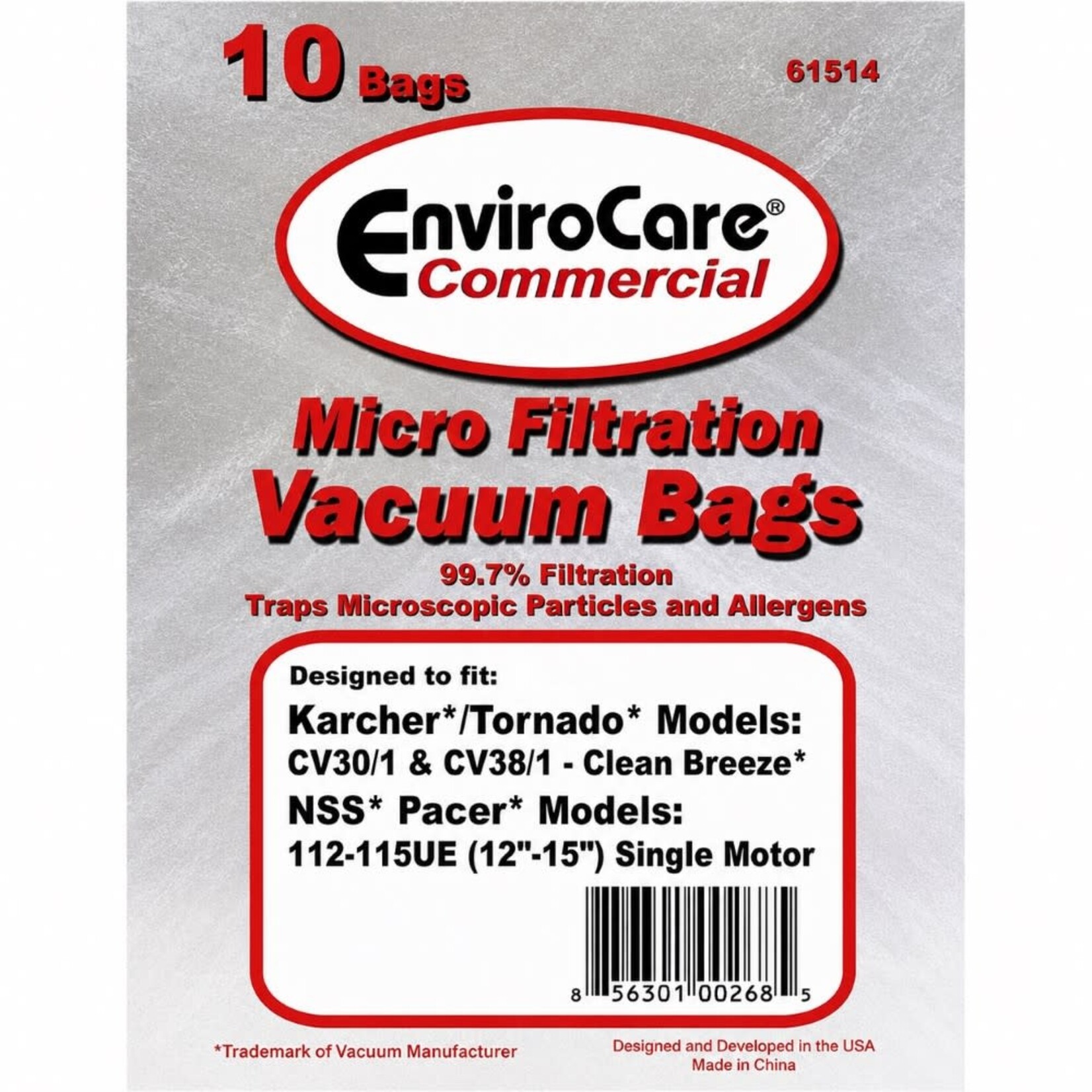 NSS NSS/Tornado ECC174 14-2469-04 Paper Vacuum Bags for Pacer, CV30 & CV38, 10pk