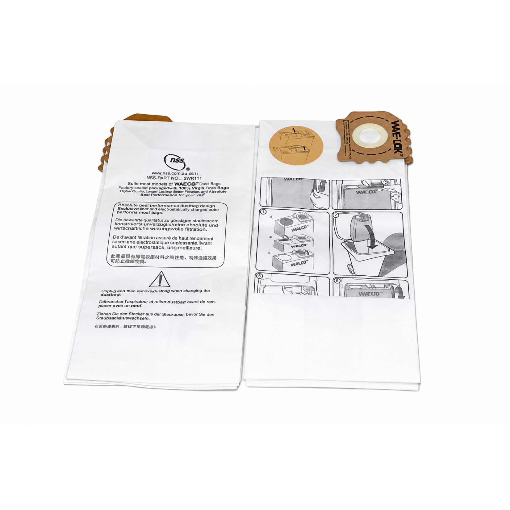 NSS NSS 9691911 Wave-Lok Vacuum Bags for Pacer 12UE/15UE Uprights, 10 Pack
