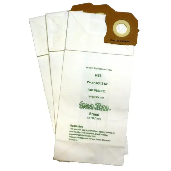 NSS NSS 9691911 Wave-Lok Vacuum Bags for Pacer 12UE/15UE Uprights, 10 Pack