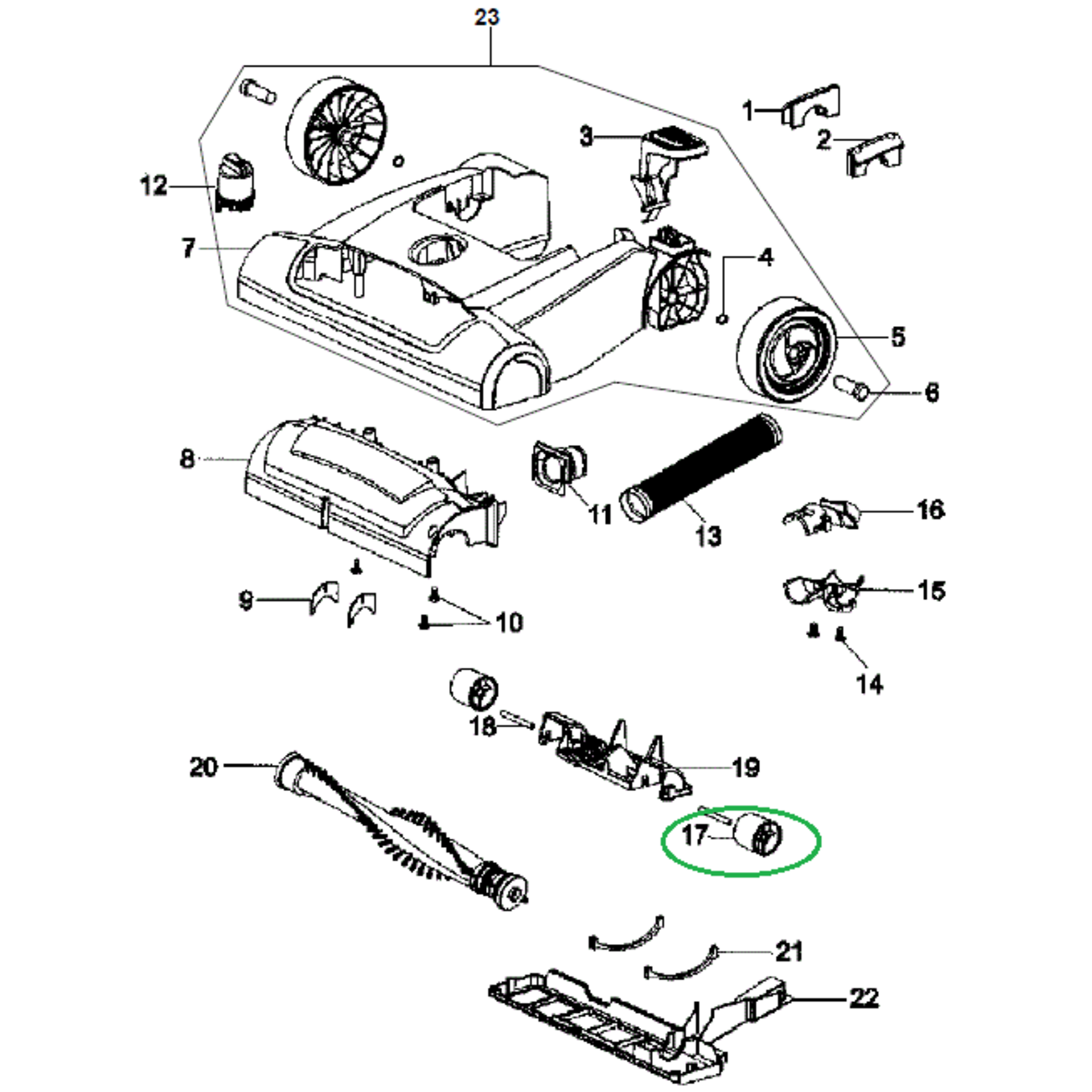 Hoover Hoover 59155082 Front Roller Wheel for Select Hoover Upright Vacuums