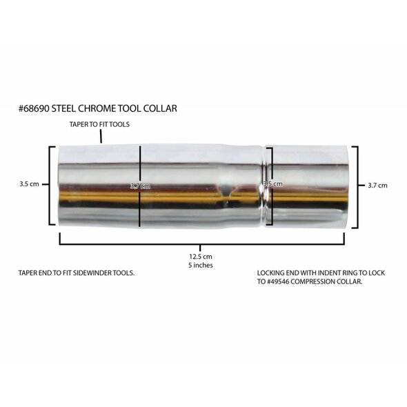 Centec Centec 5" Chrome Steel Collar 3.5cm to 3.7cm