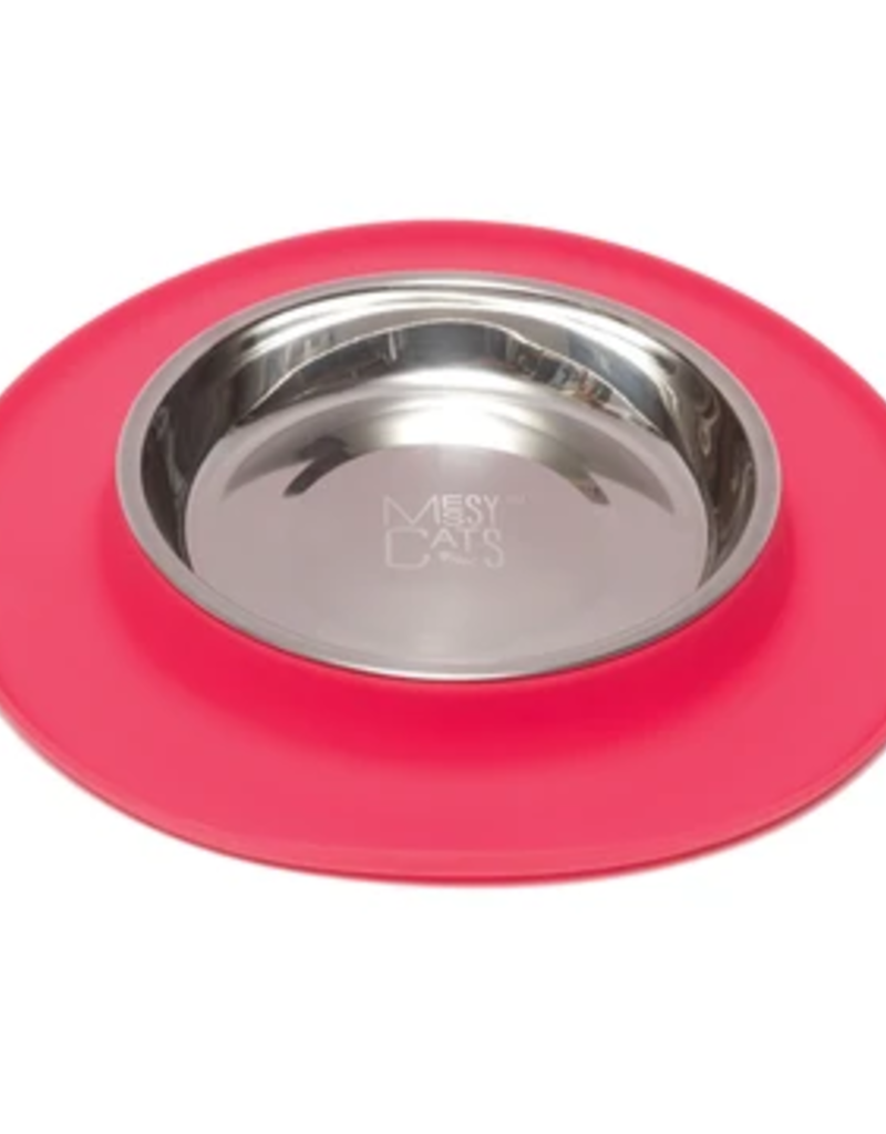 Messy Mutts Messy Cat  Feeder Red Silicone