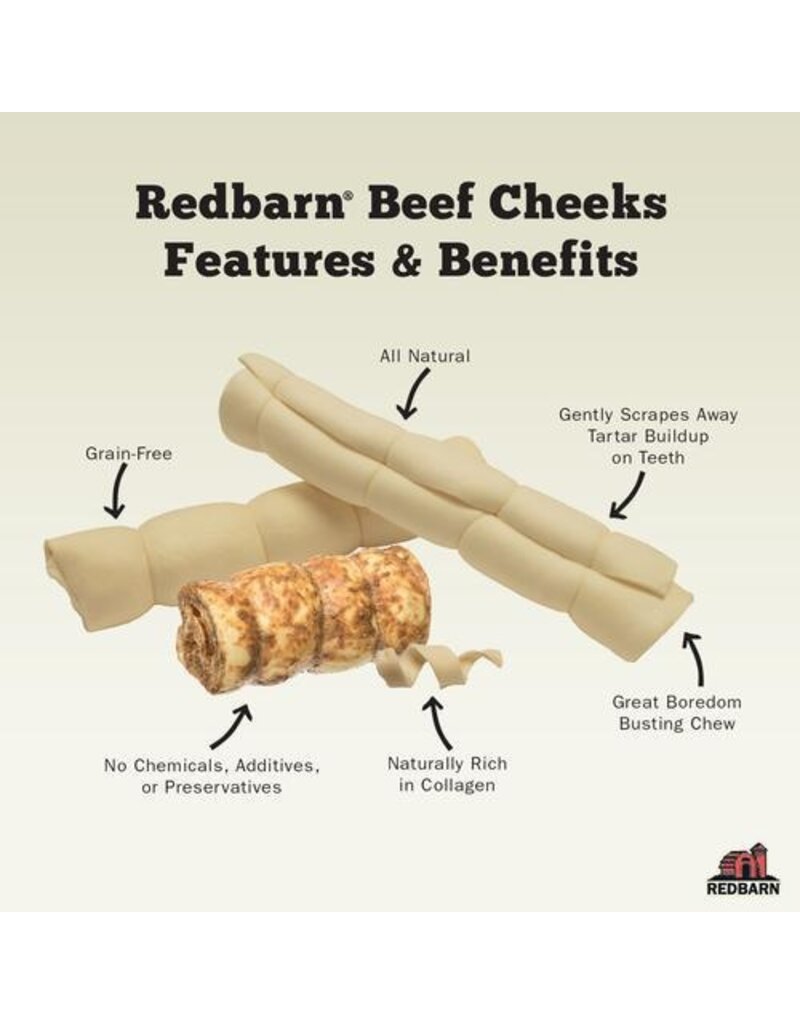 Redbarn RedBarn Naturals Glazed Beef Cheek Roll Chew Lrg Dog Treat *12